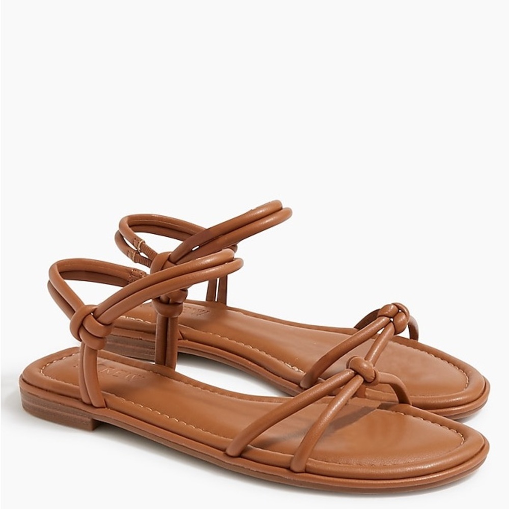 NWT J. Crew Tan Leather Knotted Sandals